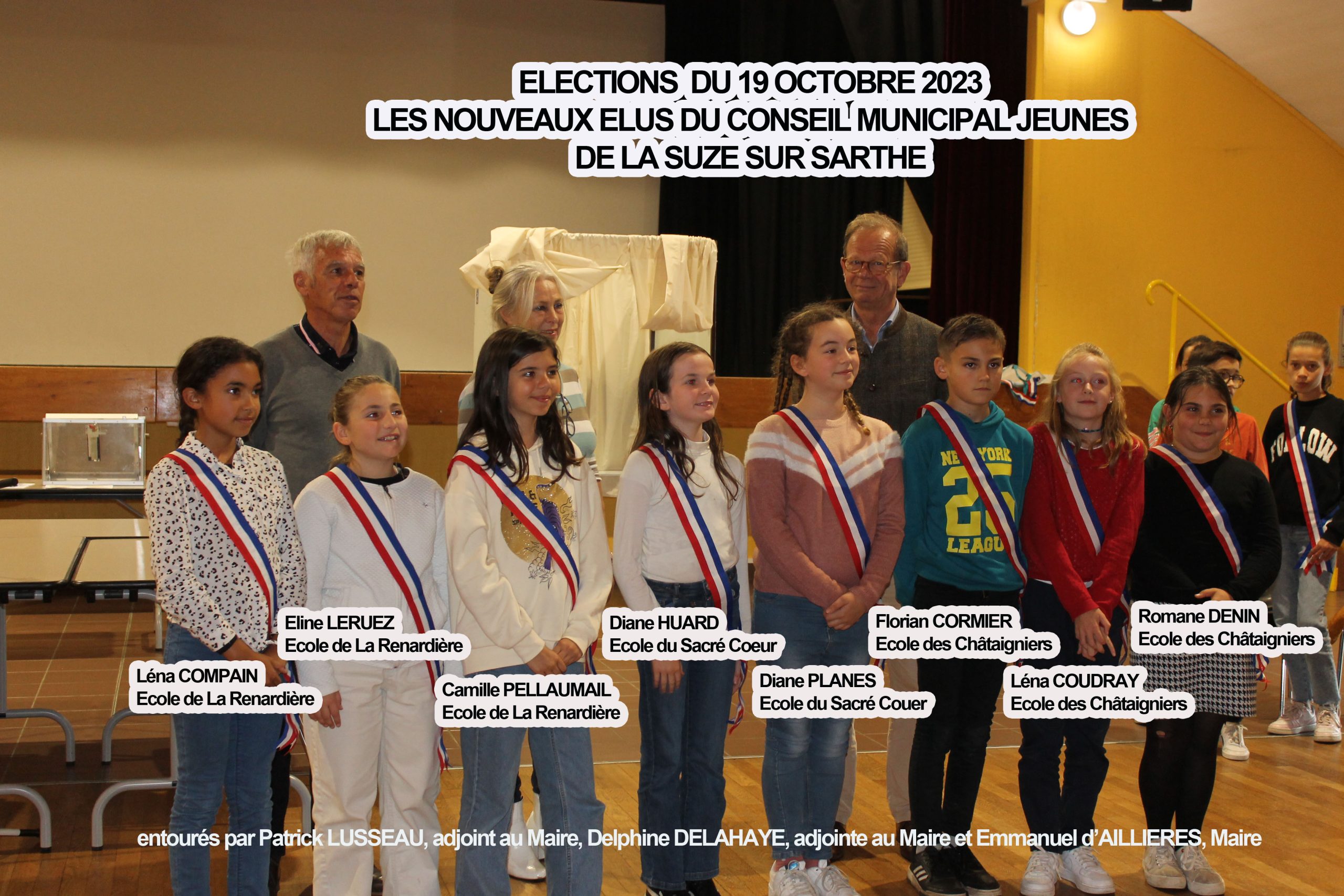 Les nouveaux élus du Conseil Municipal Jeunes - La Suze sur Sarthe